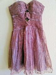 Formal Dress 8 M Medium Cocktail Prom Purple Lavender Vintage Tulle Embellished