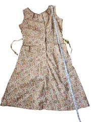 Top Mode Twee Vintage 50s Ditsy Print Midi Dress Women’s Modern Size 12 Modest