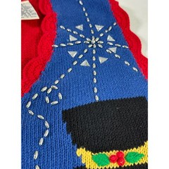Vintage Eagles Eye Snowman Magic Hat Christmas Sweater Vest Small Red Blue