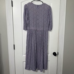 Vintage Jane Schaffhausen Maxi Dress Women’s Size 10 Floral Purple Cottagecore