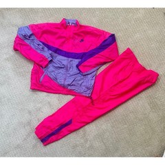 Vintage Nike Track Suit Womens Medium 10-12 Neon Pink Windbreaker Pants 80s 90s