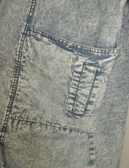 Vntg 80s Acid Wash TrenchCoat Denim Jacket Oversized Lrg By IZZI