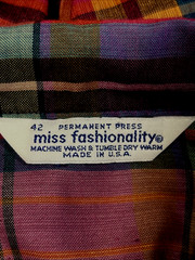 Vtg Miss Fashionality Blouse Shirt Roll Tab Sleeves Front 1/3 Down Buttons 13/12