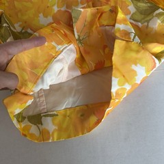 VTG 60’s Teddi Of California Cropped Blouse Orange Yellow Floral Women’s Small