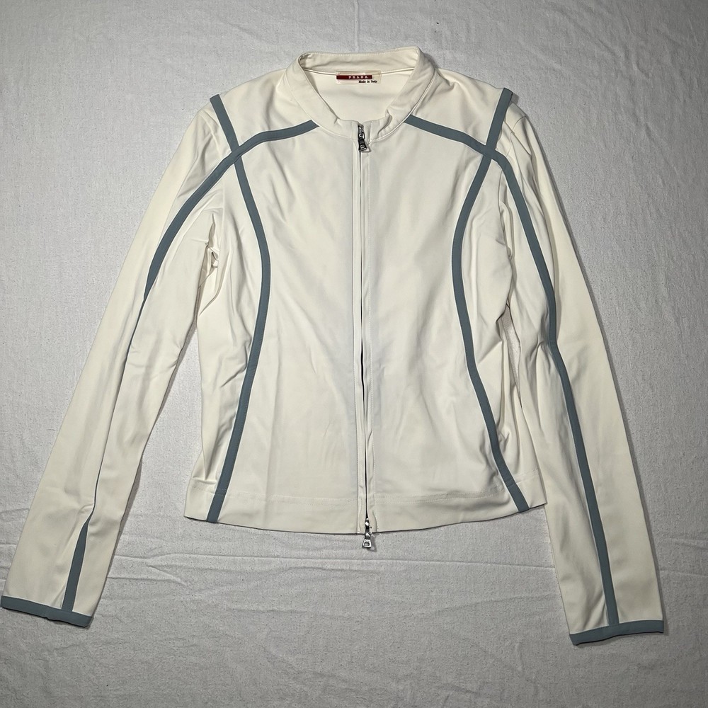 Vintage PRADA Zip Up Jacket Fashion Pre 2001 Biker Size Medium