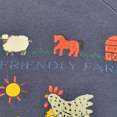 Vintage Hanes Activewear Navy Blue Country Farm Graphic Sweatshirt XL USA Fabric