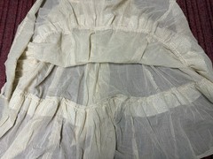 WOMENS TRUE VINTAGE 1950S RUFFLED WHITE MIDI LACE DRESS UNKNOWN SIZE