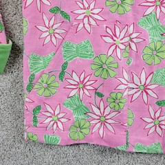 VTG Erin London Petite Pant Set Womens PS/PM Pink Green Floral Full Zip Hood