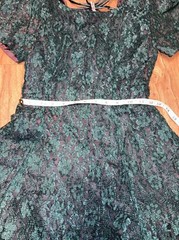 Y2K Mini Dress Gothic Dark Green Lace Short Party Prom Dress Size 5 EUC 90s