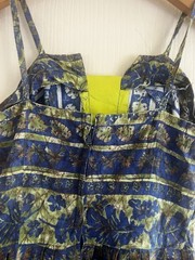 VTG 1950s Handmade Batik Block Print Metal Zip Boho Fit Flare Sundress PXS