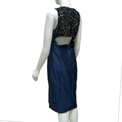 90’s Monique Lhuillier Baby Doll Dress Open Back 3D Beaded Bodice Old Money Sz 6