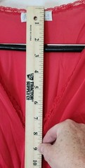 Miss Elaine Nylon Nightgown Red Lace Sz M Lingerie Chemise USA