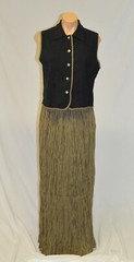 Willowbend Vintage 80s 90s Black Gingham 2 Piece Skirt & Top Set S