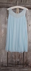 Vintage 60’s Blue Chiffon Peignoir Nightgown DRESS GORGEOUS L-XL