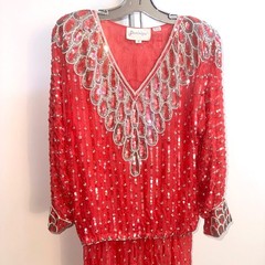 vintage beaded silk skirt ensemble