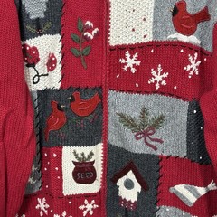 Croft & Barrow Women’s XL Christmas Cardinals Ugly Sweater Retro Winter Xmas