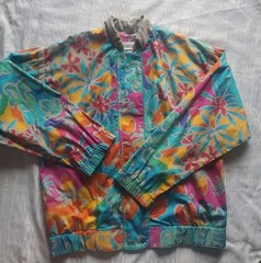 Vtg Marcia Floral Bomber Jacket OVERSHIRT M/L Cotton