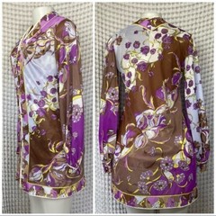 VTG 60’s Emilio Pucci Mod Psychedelic Print Brown Purple Green Floral Set S