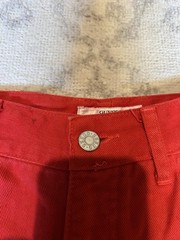 GUESS Georges Marciano Vintage 80’s Ankle Zip Red Jeans Sz 32 (14) Made In USA
