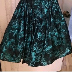Vintage Loralie Women’s Green And Black Velvet Dress With Tulle XXS/XS