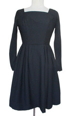 Vintage Stanton Jrs Dress XS/S Women Black Acetate/Polyester Long Sleeve