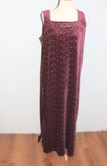 Vintage Claudia D. Burgandy Velour Holiday Occassion Dress Size Large