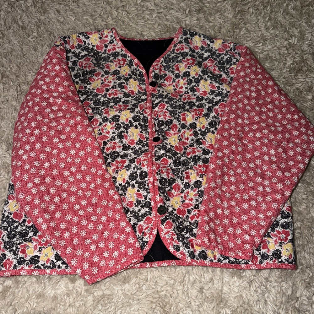 Quilted Jacket Handmade Size L/XL