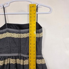 Jenni & Lizzi Dress Womens XXS Grey Wool Lace Cottagecore Whimsigoth Romantic