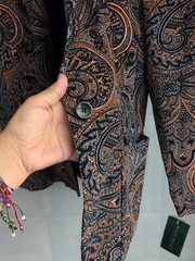 Harve Benard Blazer Vintage 90s Velvet Paisley Womens Size 8 Cotton Spandex NWT
