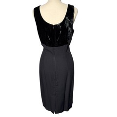 J.R. Nites Black Velvet Bodice Dress 90s Size 10 Minimal Midi Formal