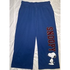 Peanuts Snoopy Wide Leg Baggy Sweatpants Women’s XL Blue Embroidered Streetwear