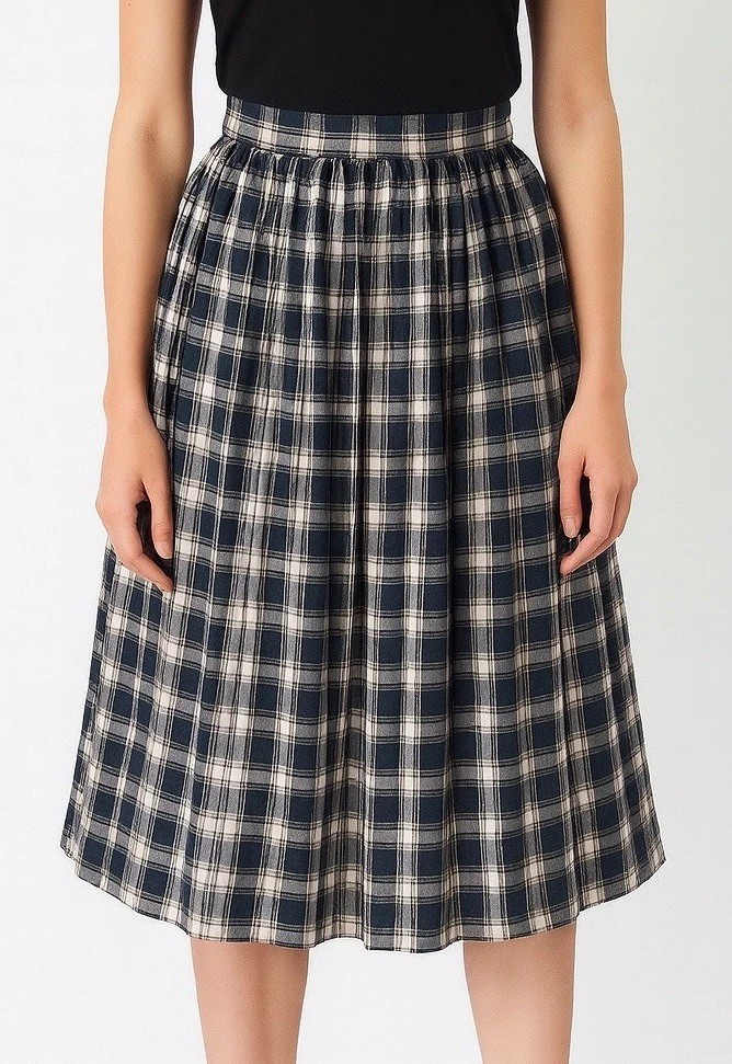 Vintage Lloyd New York Pleated Skirt Women’s Size 10 Green Blue Tartan Plaid
