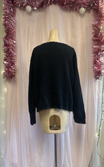 Vintage Cardigan Sweater Hearts Valentine’s Day Teacher Black Red Cottage XL