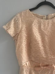 Vintage 1950s Toni Todd Peach Lace Dress 1960s Dress
