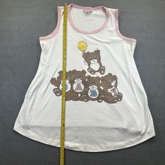 Vintage 80s 90s Baby Bear Tank Top Teddy Bears BABY Graphic Pink Trim USA M