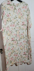 90s VTG More Jazz Floral Midi Dress Tie Back Cottagecore Boho Pleated Roses 3XP