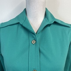Sears Up by Glamour Jacket Women’s Size 10 Vintage 1970s Green Double Knit Tie B