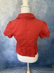Vintage 1990s Women’s Cropped Puff Sleeve Pink Jacket Buffalo David Bitton Large