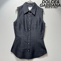 Dolce & Gabbana Vintage Silk sleeveless designer shirt in black
