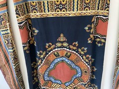 Vintage Ethnic Kaftan Dress Cotton Multi Snake in the Grass West Indie M