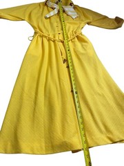 Vintage Kay Windsor Dress 60s 70s Yellow Belted Women’s Photos For Measurements