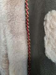 Vintage Shearling Coat Hippie Embroidered Sheepskin Suede Penny Lane Boho S XS