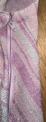 VTG 50s 60s Tannel Knits 2 Piece Sleeveless Top Skirt Set Silver Pink Thread