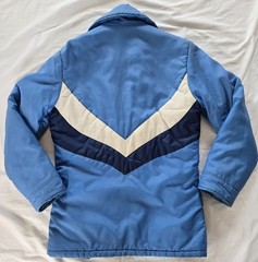 Vintage Jacket 1970’s Womens Blue Striped Snow Weather Taiwan Full Zip Ski