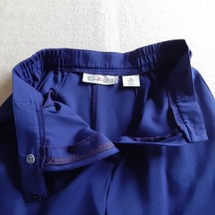 Vintage Stirrup Pants Chaus 10 – Blue High Waist Front Zip Poly Rayon Blend 80’s
