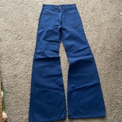 Vintage 1970s 70s UFO navy blue Flare Bell Bottom Pants Jeans 26/27×32” Hippie