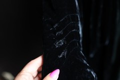 Vintage 1909 Co. New York Black Long Velvet Trench Opera Coat Dramatic Sleeves