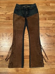 RARE Y2K LAUREN JEANS RALPH LAUREN SUEDE STUDDED WESTERN CORE BOOTCUT JEANS 4