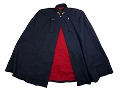 Vintage 40s 50s Bruck’s Nurses Apparel Wool Uniform Cape Black Red B.C. M.H.