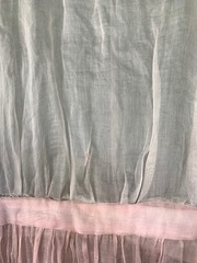 Antique 1920s Pink Cotton Organdy Dress Rosettes Gown Size Small/Medium